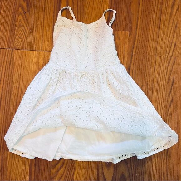 Gymboree White Cotton Eyelet Dress Lined Size 3 T Adjustable Straps - Picture 2 of 8